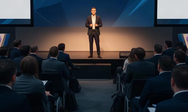 Speaker addressing a professional audience at a South West business conference